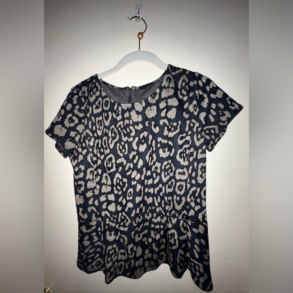 Ann Taylor cheetah peplum top